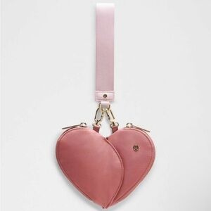 lululemon athletica NWT Pink Haze / Spiced Chai Dual Pouch Heart Wristlet